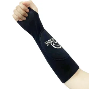 1pair Volleyball Arm Sleeves Passing Forearm Guard with Protection Pad and Thumbhole, Spec: Adult Black