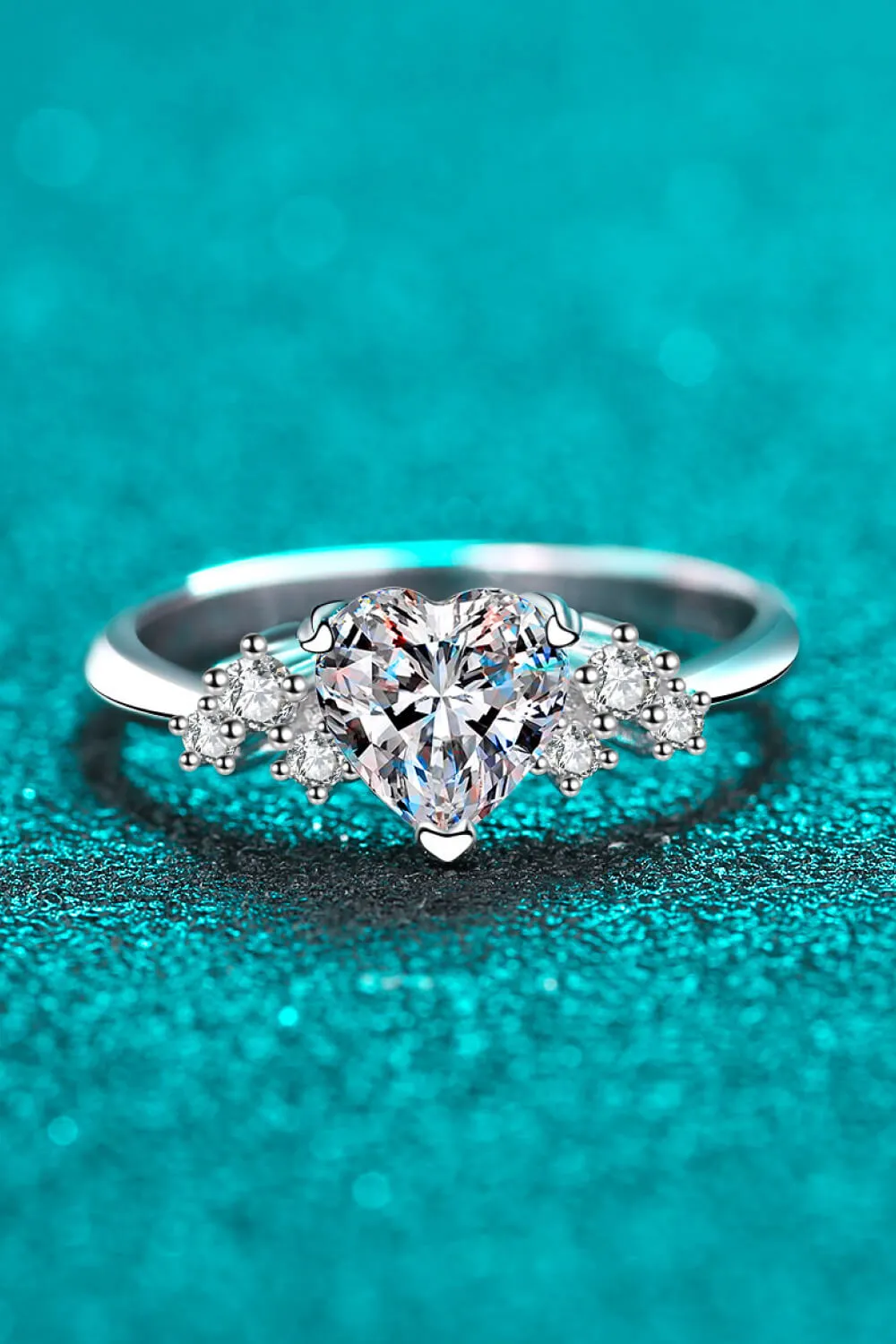 1 Carat Moissanite Heart Ring