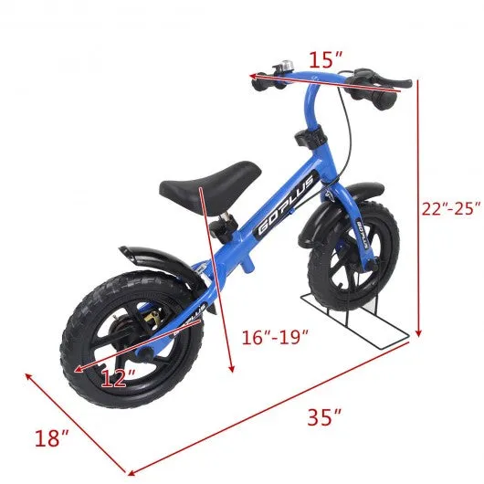 12" Three Colors Kids Bike Bicycle with Brakes and Bell-Blue