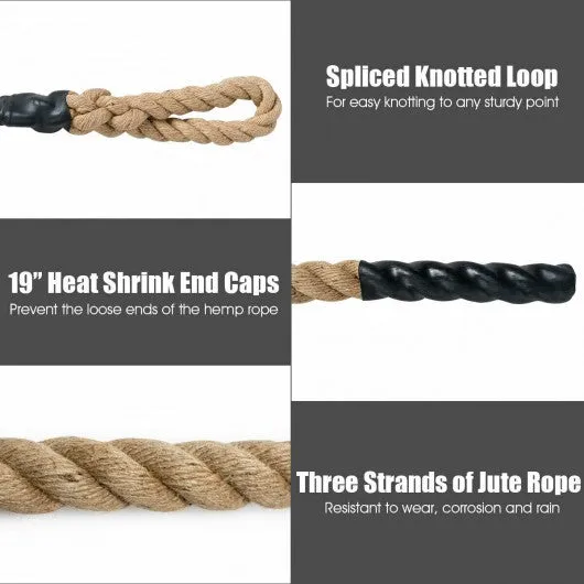 1.5 inch Gym Fitness Training Grips Strength Climbing Rope-12 ft