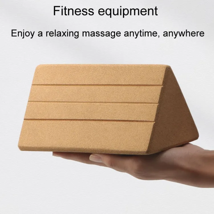 19.5 x 11 x 11cm High Density Cork Yoga Blocks Waist And Abdominal Exercise Triangle Bricks