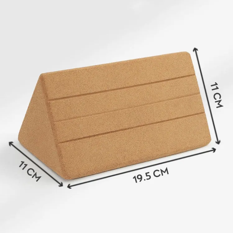 19.5 x 11 x 11cm High Density Cork Yoga Blocks Waist And Abdominal Exercise Triangle Bricks