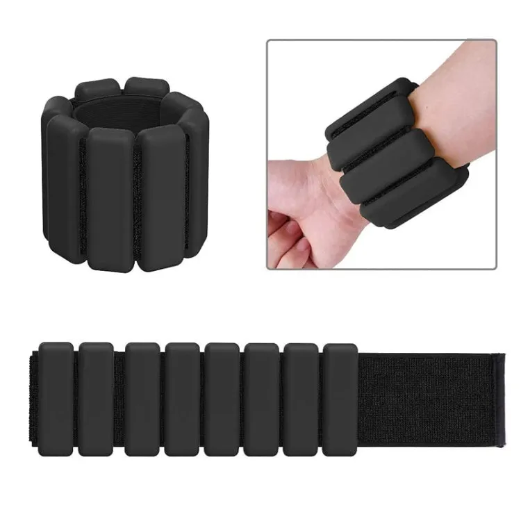 1pair 4 lbs Ankle Wrist Weight Bracelet Ring Fitness Wristband(Black)