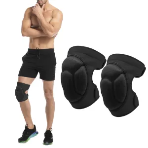 1pair HX-0211 Anti-Collision Sponge Knee Pads Volleyball Football Dance Roller Skating Protective Gear, Specification: L (Black)