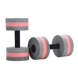 1pair Water Floating Dumbbell EVA Foam Swimming Pool Exercise Adjustable Dumbbell(Gray Red)