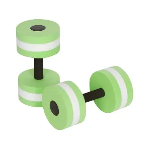 1pair Water Floating Dumbbell EVA Foam Swimming Pool Exercise Adjustable Dumbbell(Green White)