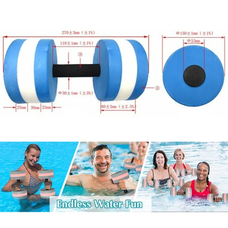 1pair Water Floating Dumbbell EVA Foam Swimming Pool Exercise Adjustable Dumbbell(Green White)