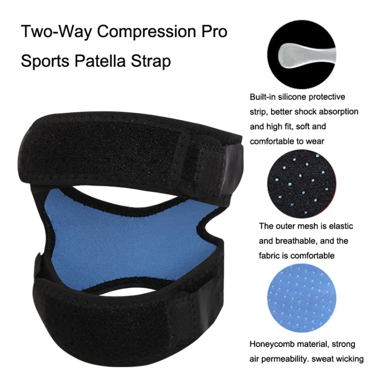 1pcs Blue Summer Pressurized Shock-absorbing Patella Belt Wear-resistant Silicone Outdoor Cycling Basketball Protective Gear