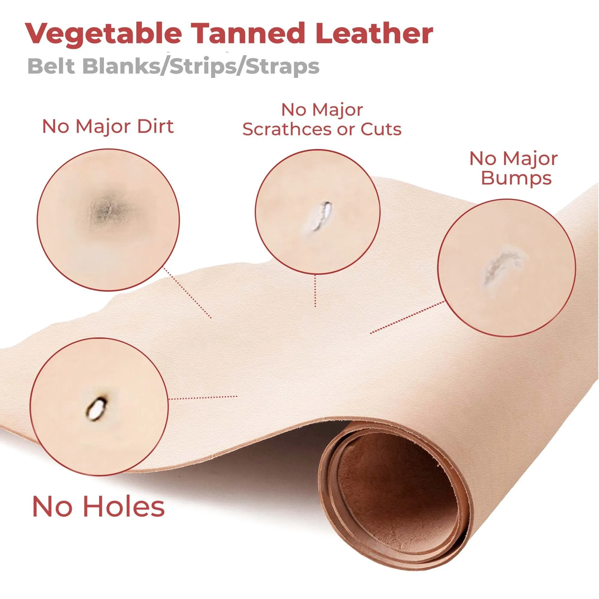 2-5 oz (1-2mm) Vegetable Tanned Leather Craftsmen Cut Tooling Leather Cowhide Full Grain Leather