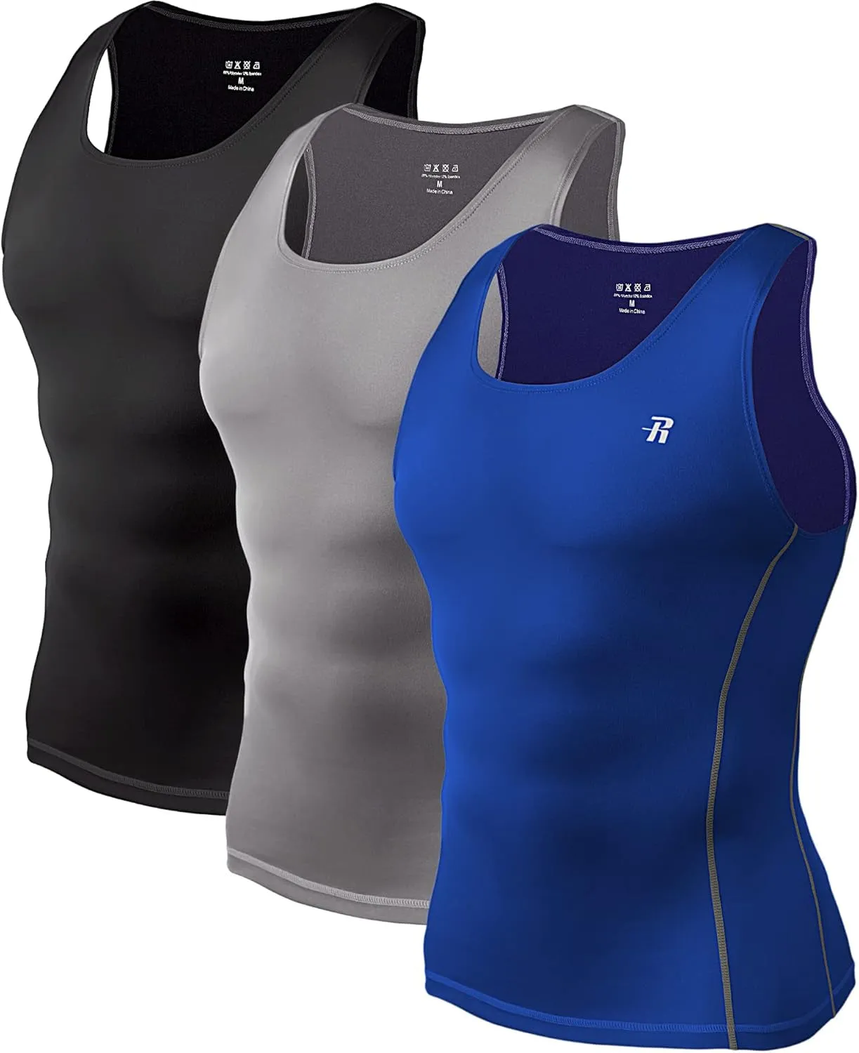 3 Pack Men'S Compression Tank Tops Sleeveless Compression Shirts for Men