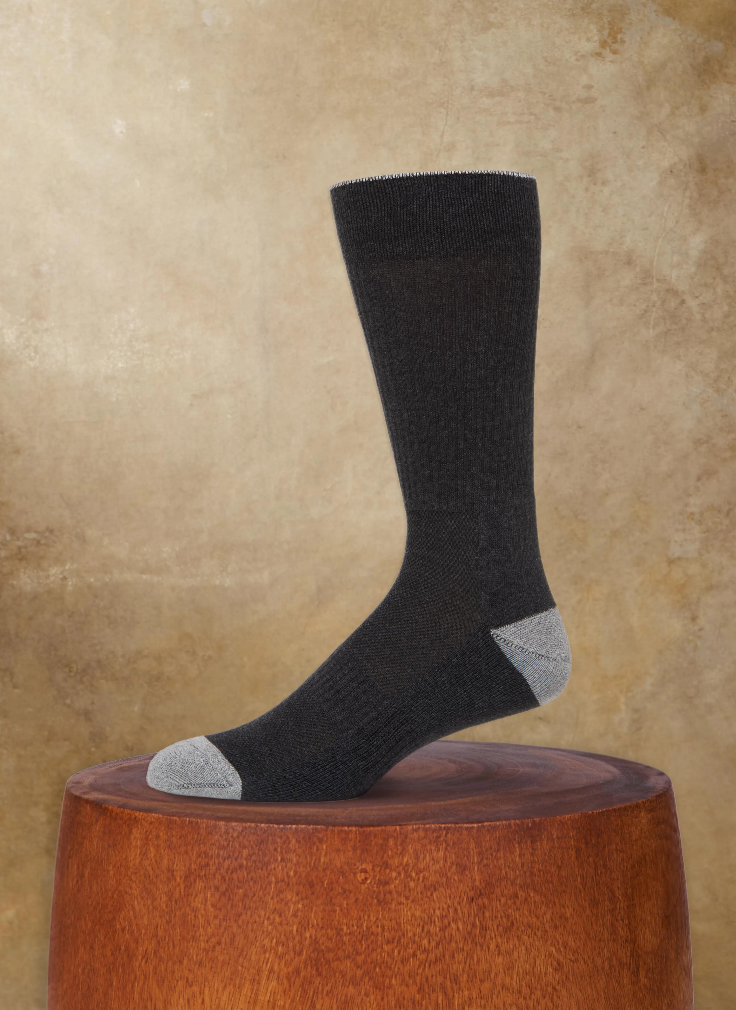 3-Pack Organic Cotton Mid-Calf Sport Socks in Solid Grey