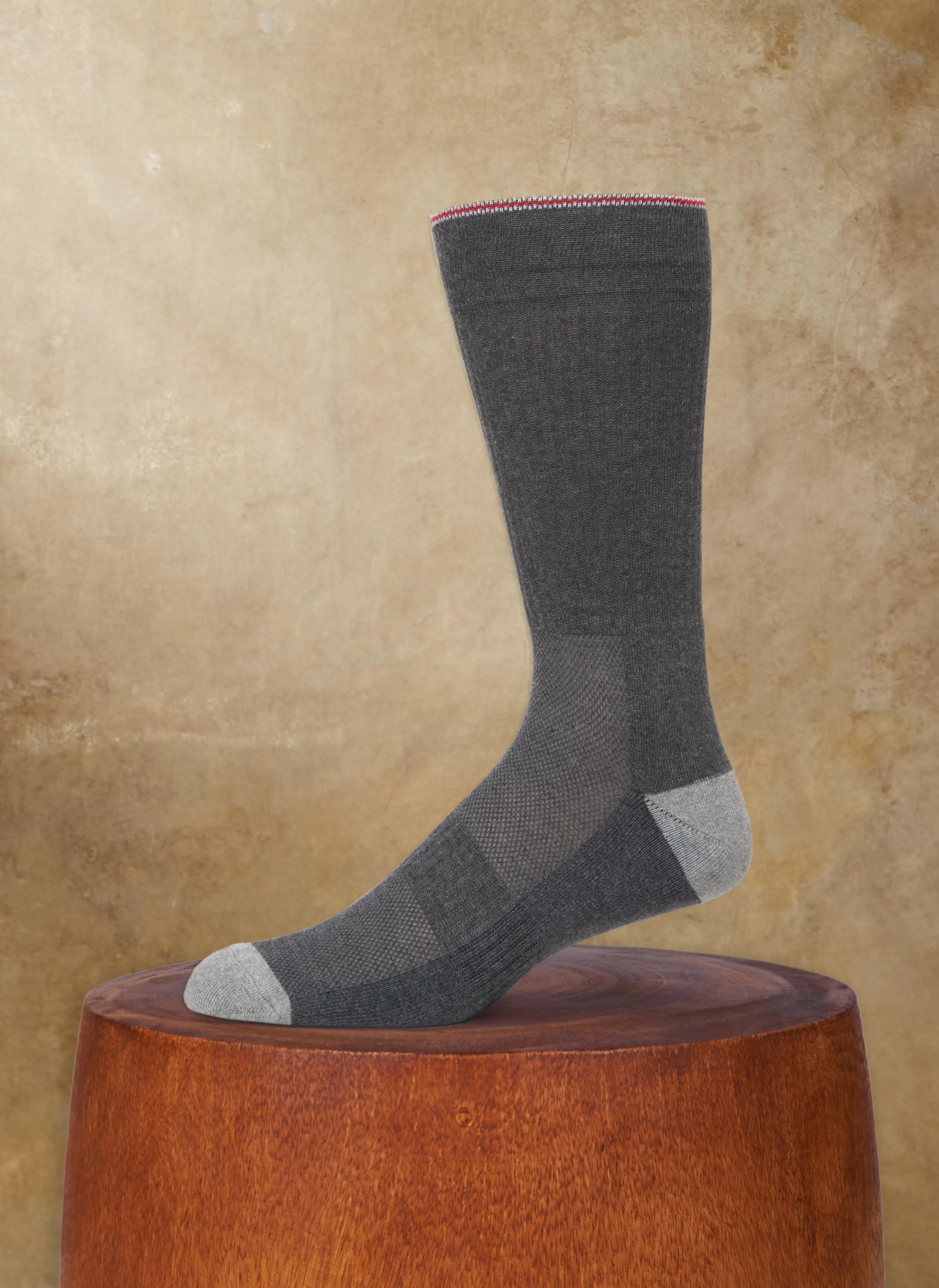 3-Pack Organic Cotton Mid-Calf Sport Socks in Solid Grey