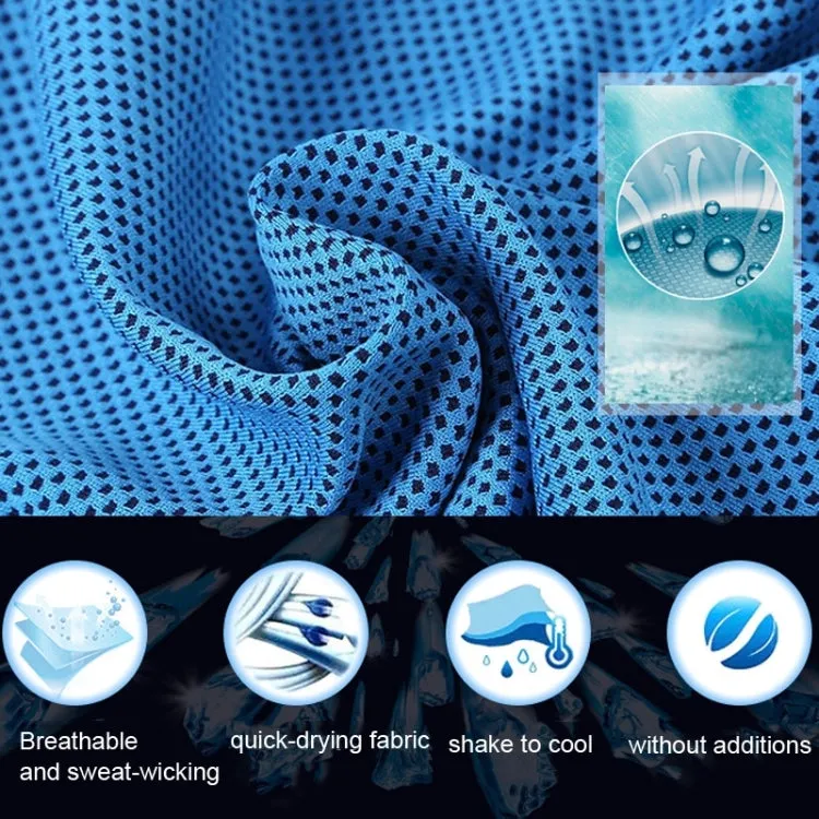 30x80cm  Summer Fitness Cold Sports Towel To Cool Down Ice Cold Towel(Cylindrical Sky Blue)