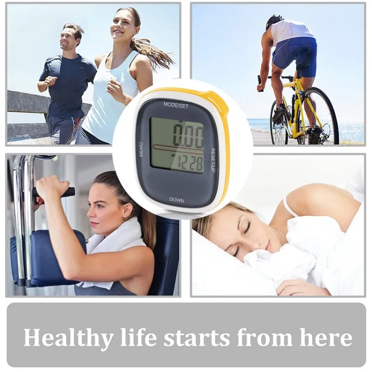 3D All Dimensional Multifunction Digital Electronic Pedometer Step Counter(Yellow)