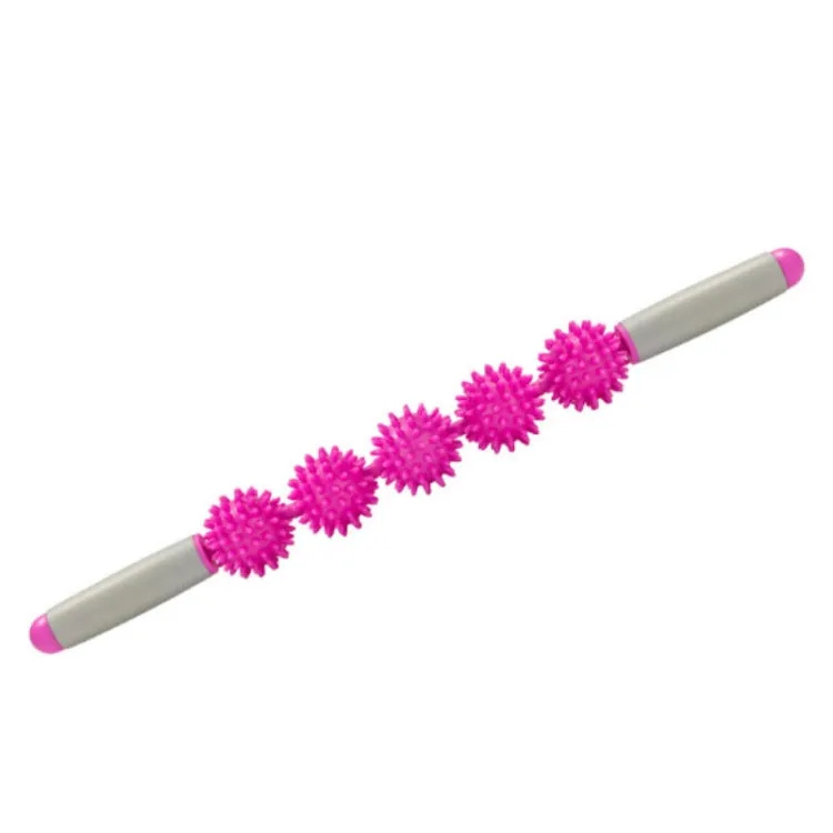 5 Ball Muscle Massage Relax Hedgehog Ball Yoga Stick Roller Stick(Pink)