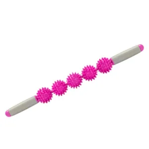 5 Ball Muscle Massage Relax Hedgehog Ball Yoga Stick Roller Stick(Pink)