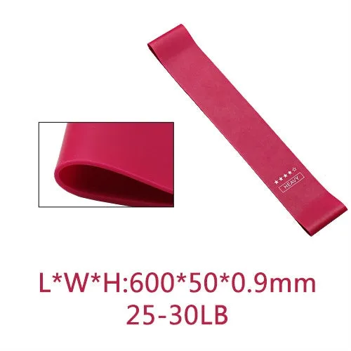 5 in 1 Strength Gradient Latex Elastic Ring Resistance Band Set(Pink gradient 5 pieces)