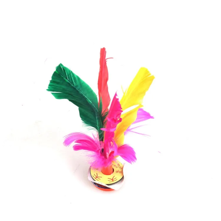 5 PCS Colourful Feather Kick Shuttlecock Foot Exercise Toy, Random Color Delivery