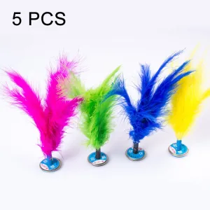 5 PCS Turkey Feather Kick Shuttlecock Foot Exercise Toy, Random Color Delivery