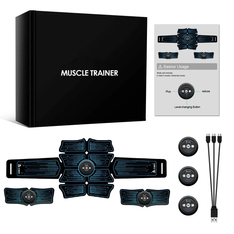 8-Piece Lazy Abdomen Fitness Massager Rechargeable Home Fitness Belt Abdominal Muscle Stickers