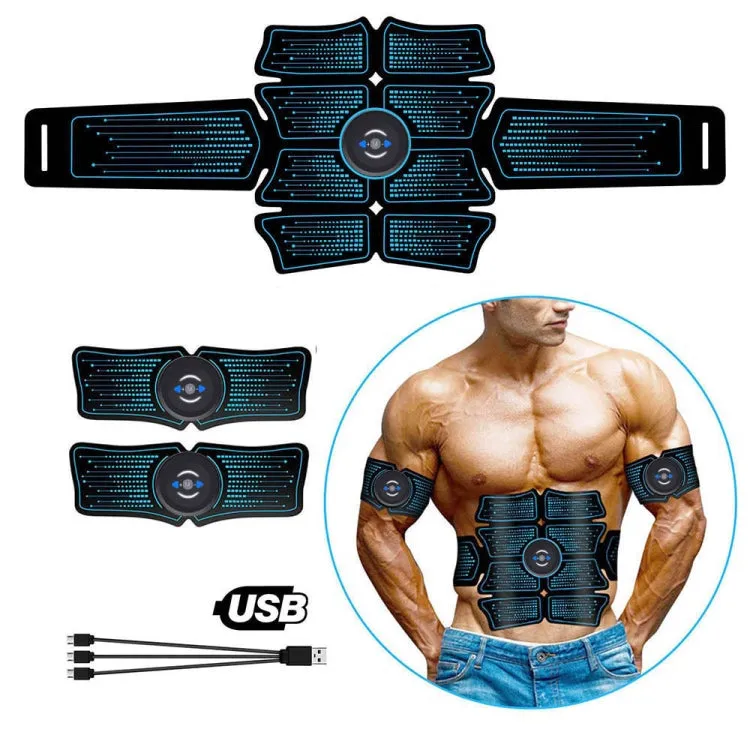 8-Piece Lazy Abdomen Fitness Massager Rechargeable Home Fitness Belt Abdominal Muscle Stickers