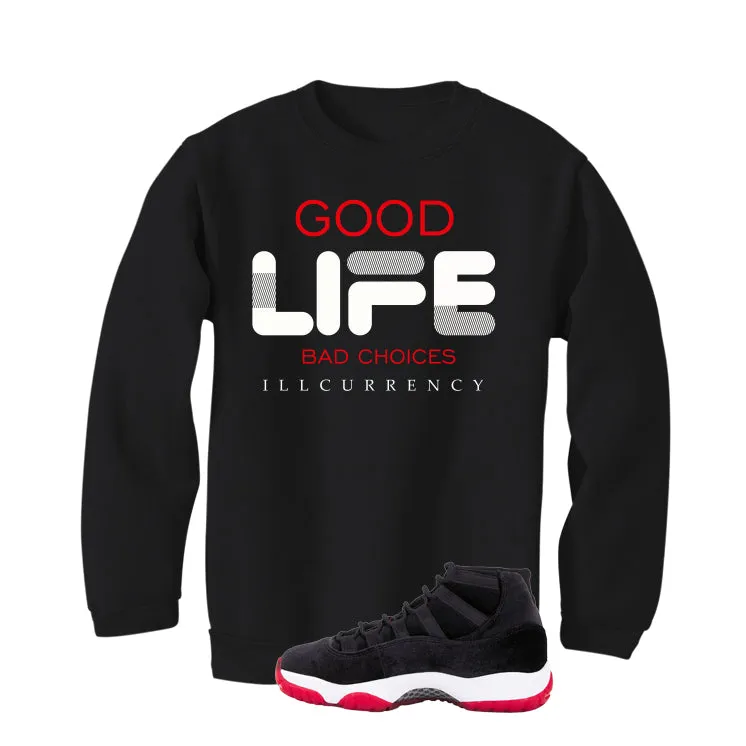 Air Jordan 11 Bred Velvet Black T-Shirt (Bad Choices)| illcurrency