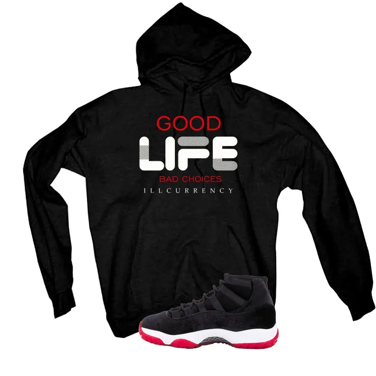 Air Jordan 11 Bred Velvet Black T-Shirt (Bad Choices)| illcurrency