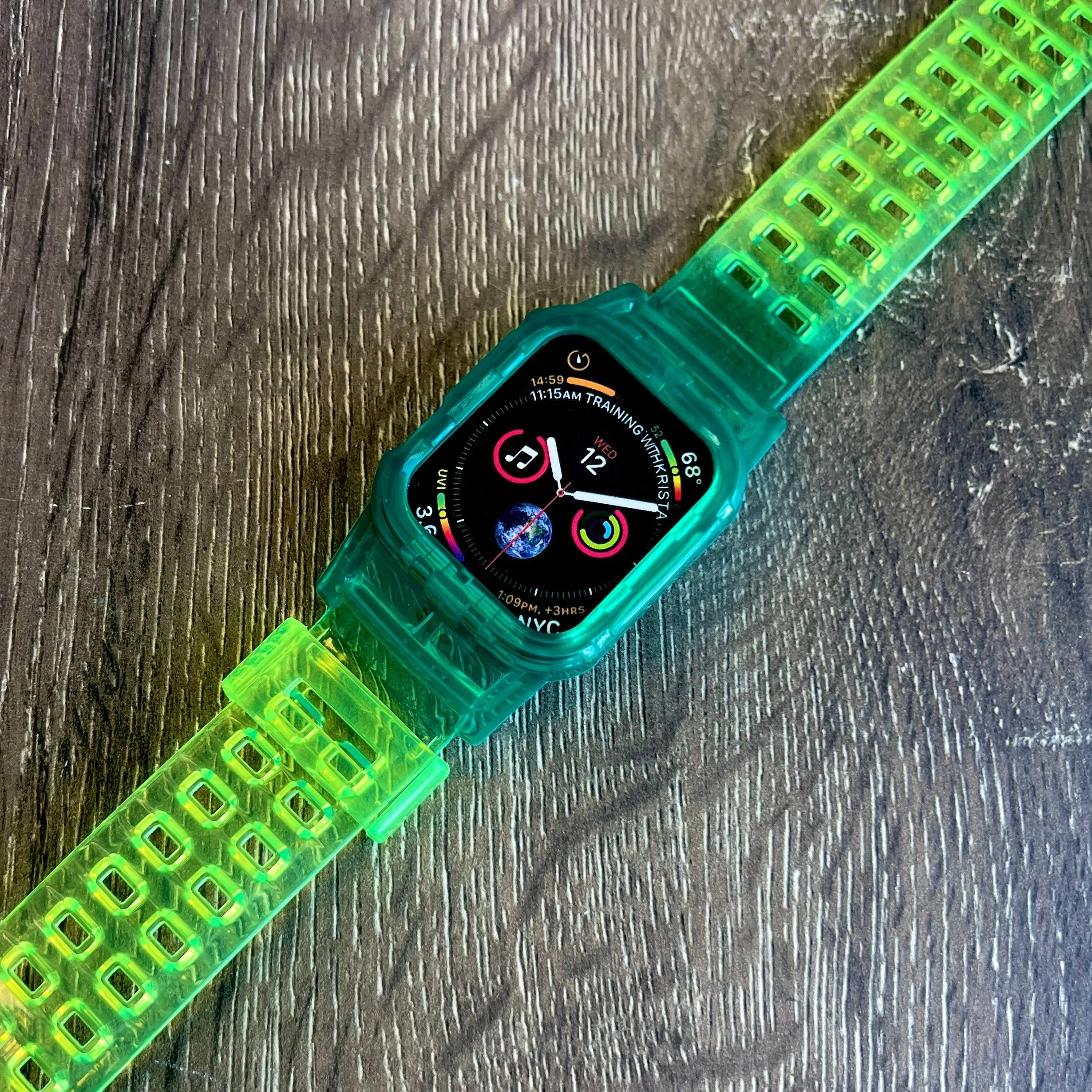 All In One Attached Bumper/Case Sport TPU Band For Apple Watch Multiple Colors Available