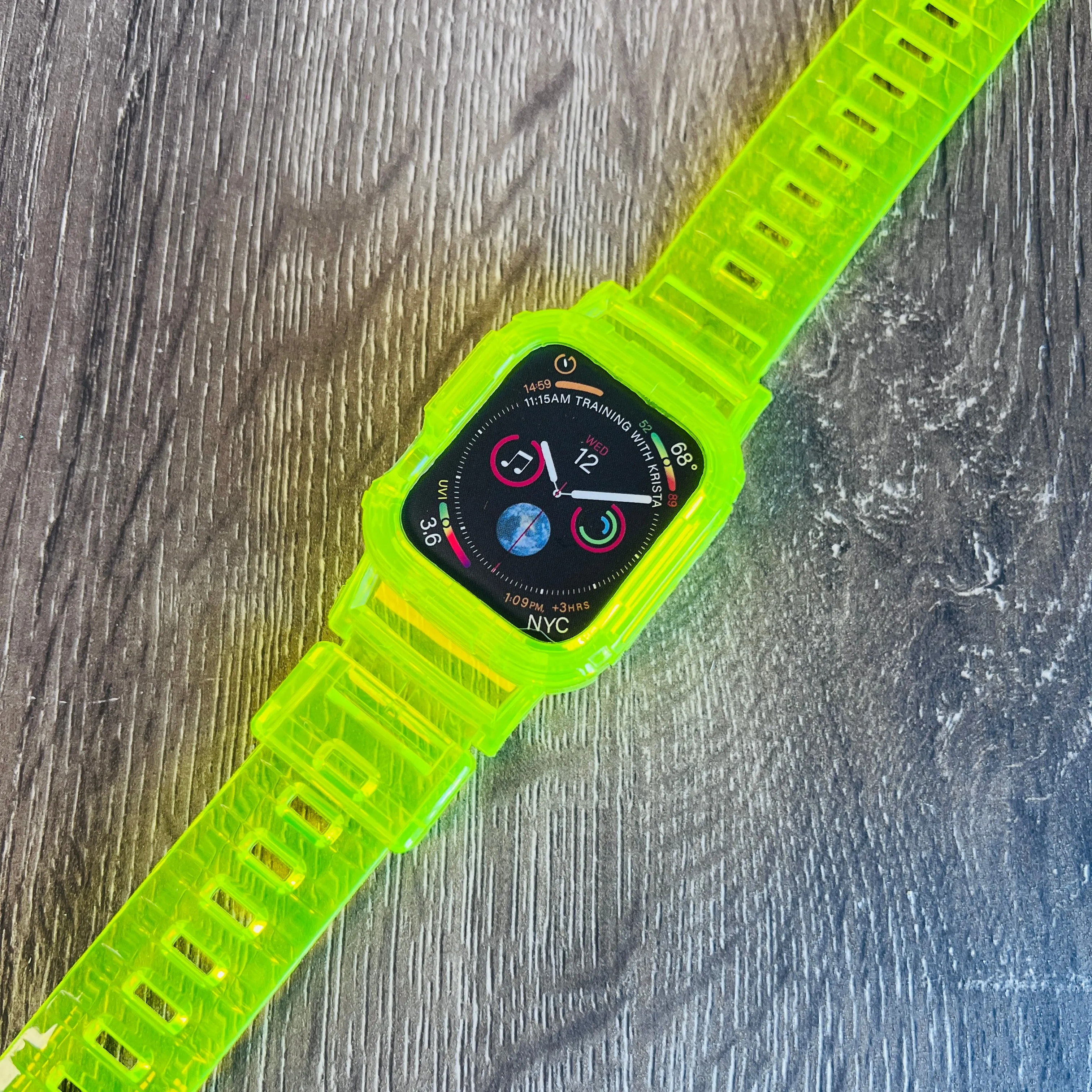 All In One Attached Bumper/Case Sport TPU Band For Apple Watch Multiple Colors Available