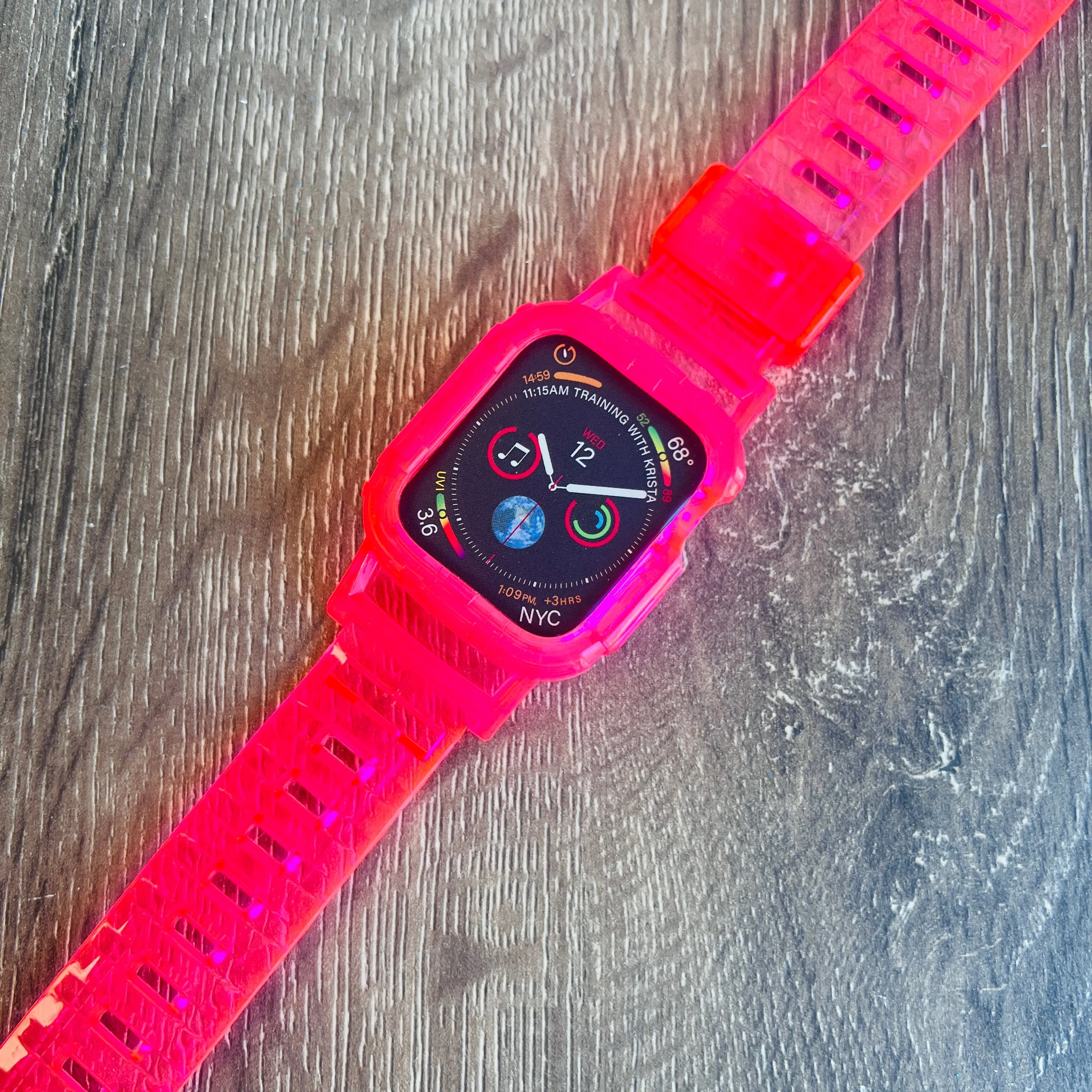 All In One Attached Bumper/Case Sport TPU Band For Apple Watch Multiple Colors Available