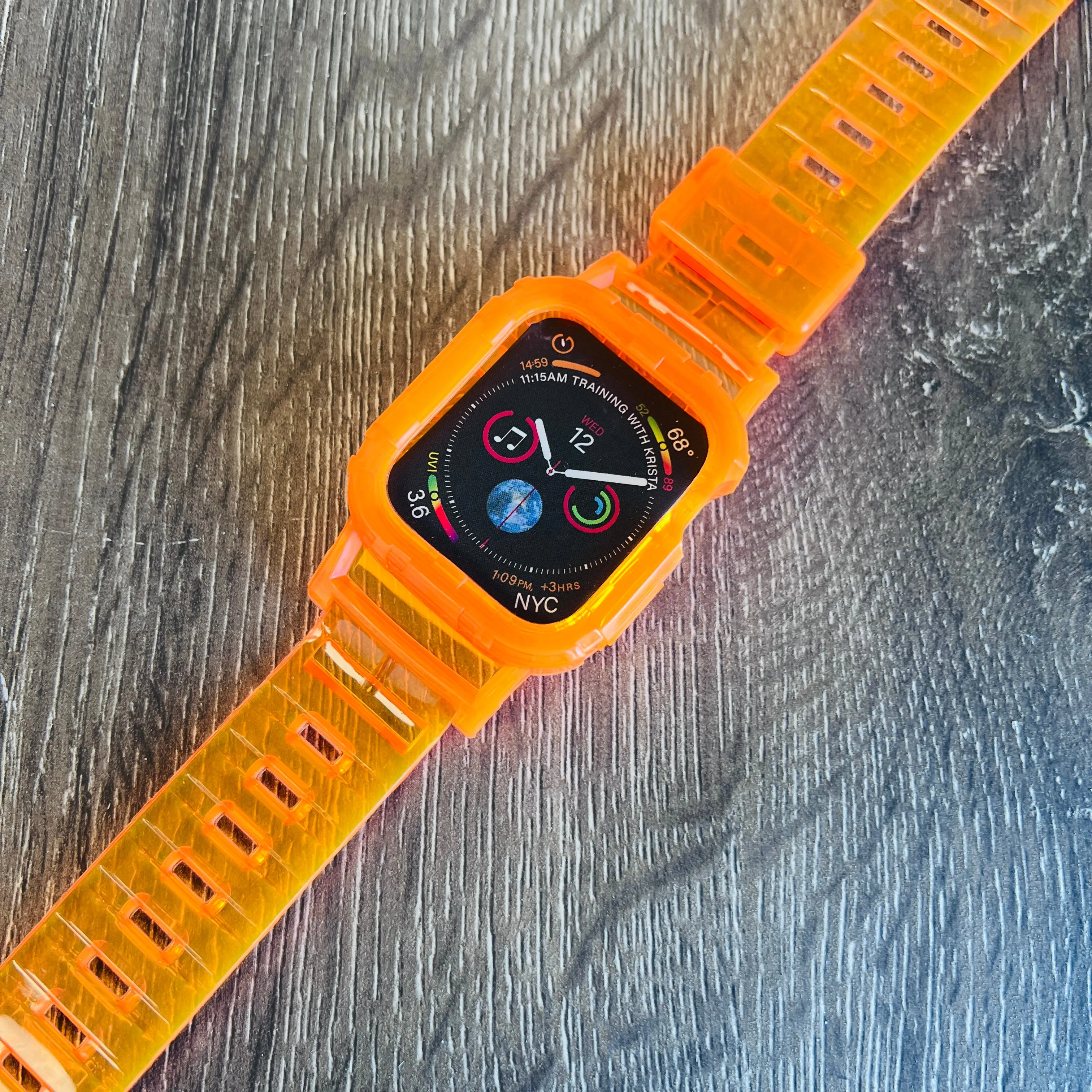 All In One Attached Bumper/Case Sport TPU Band For Apple Watch Multiple Colors Available