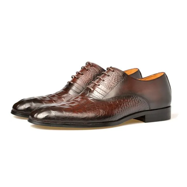 AlliLuxe Exotic Carved Leather Brogue Dress Shoes