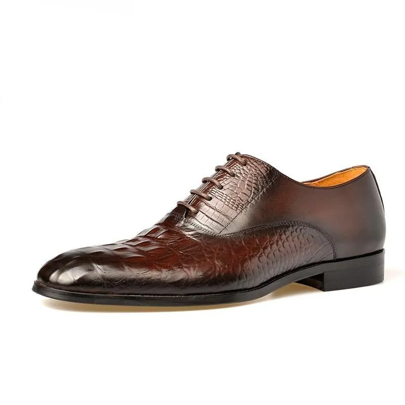 AlliLuxe Exotic Carved Leather Brogue Dress Shoes