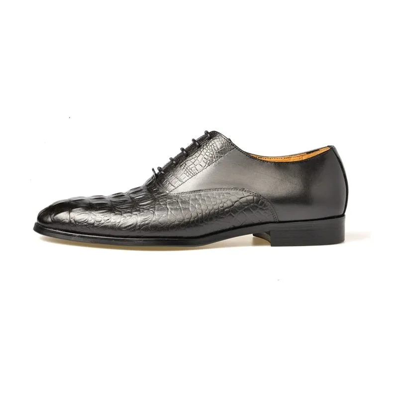 AlliLuxe Exotic Carved Leather Brogue Dress Shoes