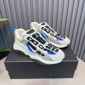 AMR Black, Blue & White Bone Runner Sneakers -062