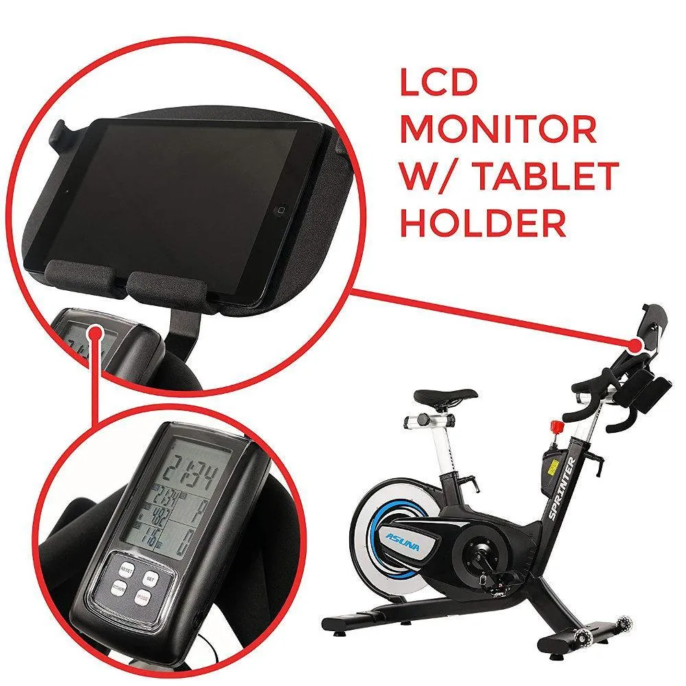 ASUNA 6100 Sprinter Magnetic Belt Driven Cycling Bike   LCD Monitor