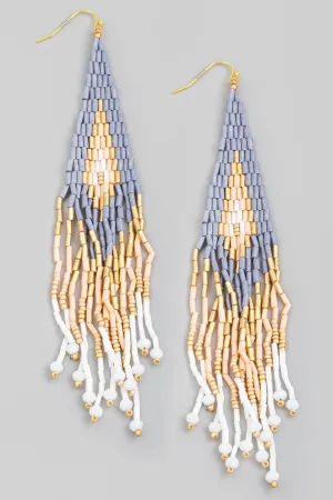 Beaded Fringe Drop Earrings