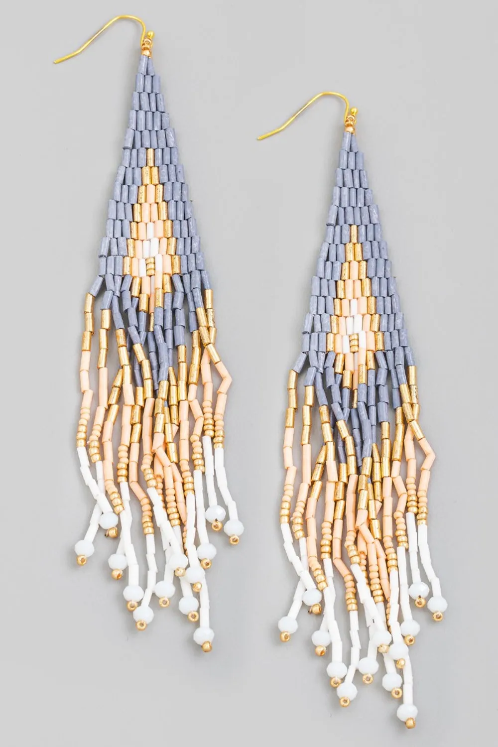 Beaded Fringe Drop Earrings