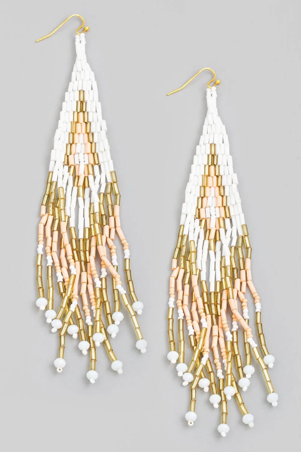 Beaded Fringe Drop Earrings