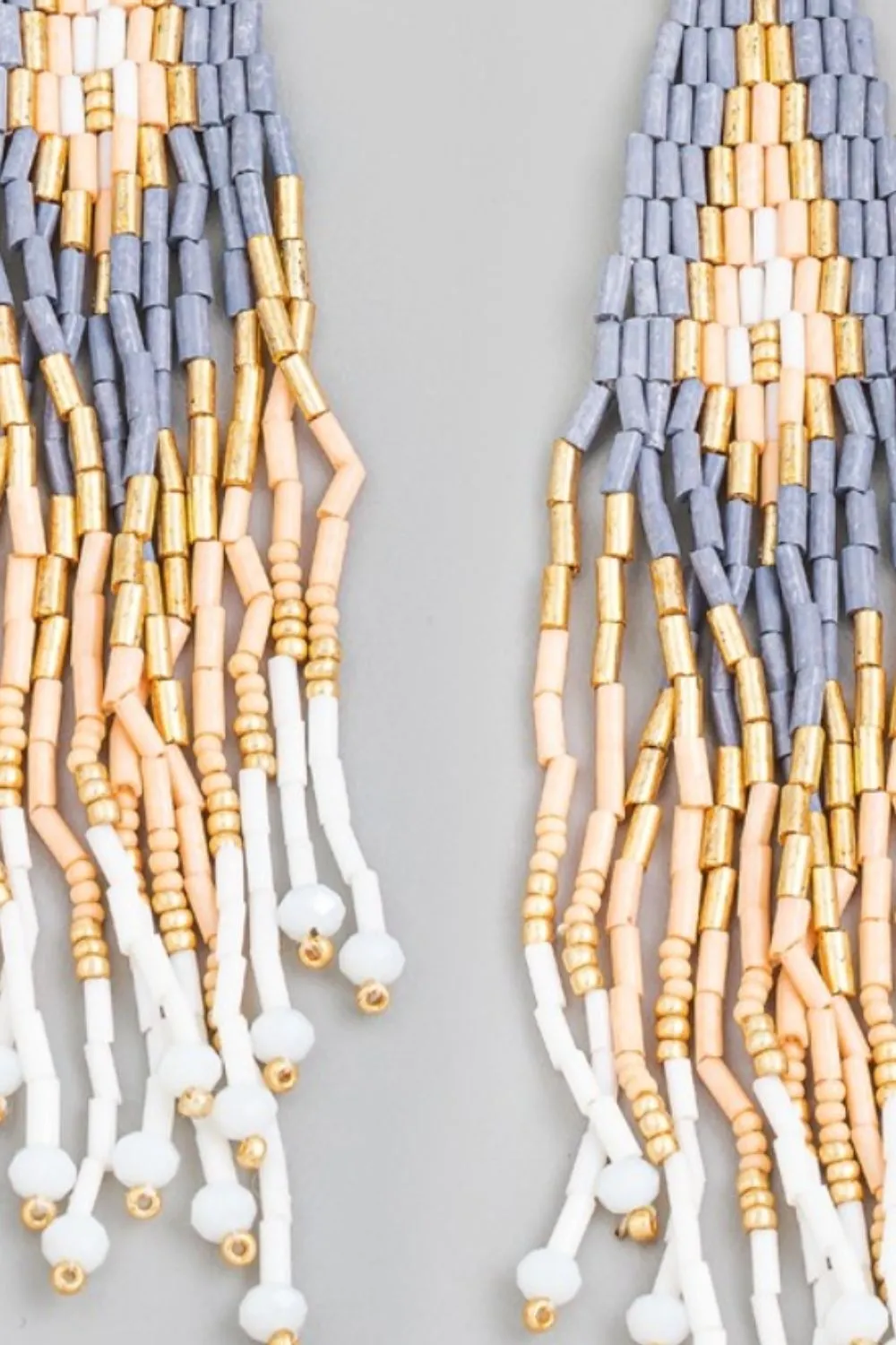 Beaded Fringe Drop Earrings