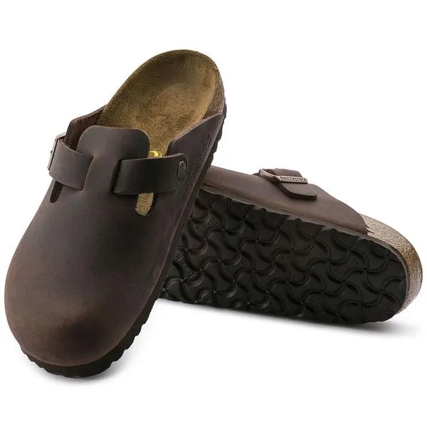 Birkenstock Boston Oiled Leather/Suede Sandal (Unisex) Habana 0860131