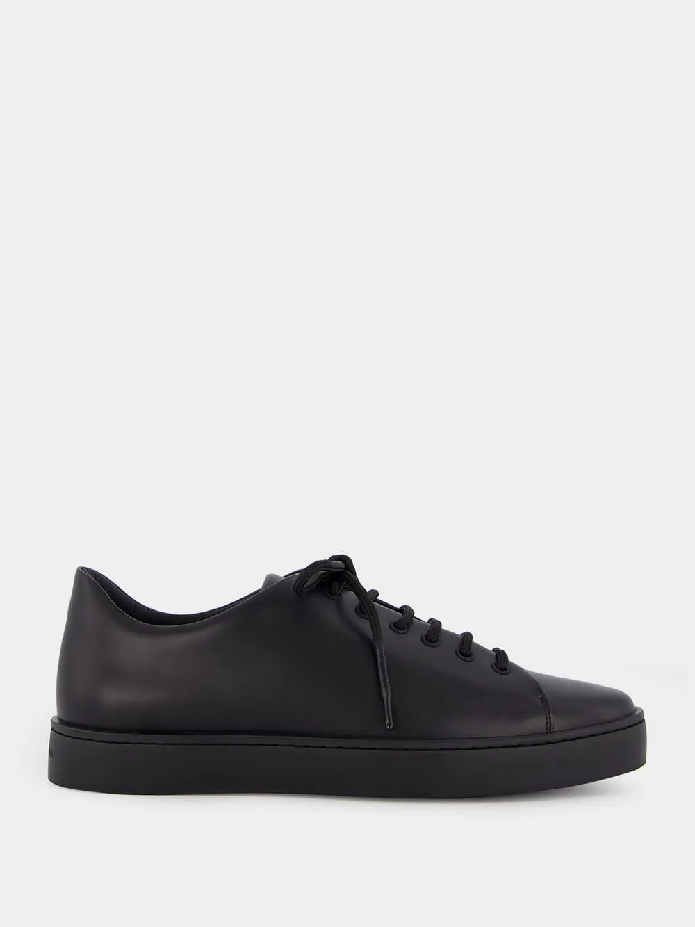 Black Calf Leather Sneakers