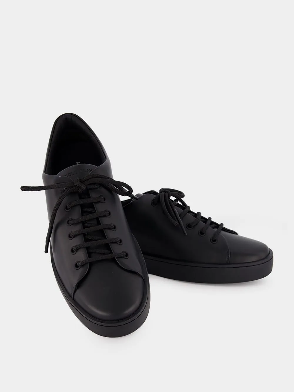 Black Calf Leather Sneakers