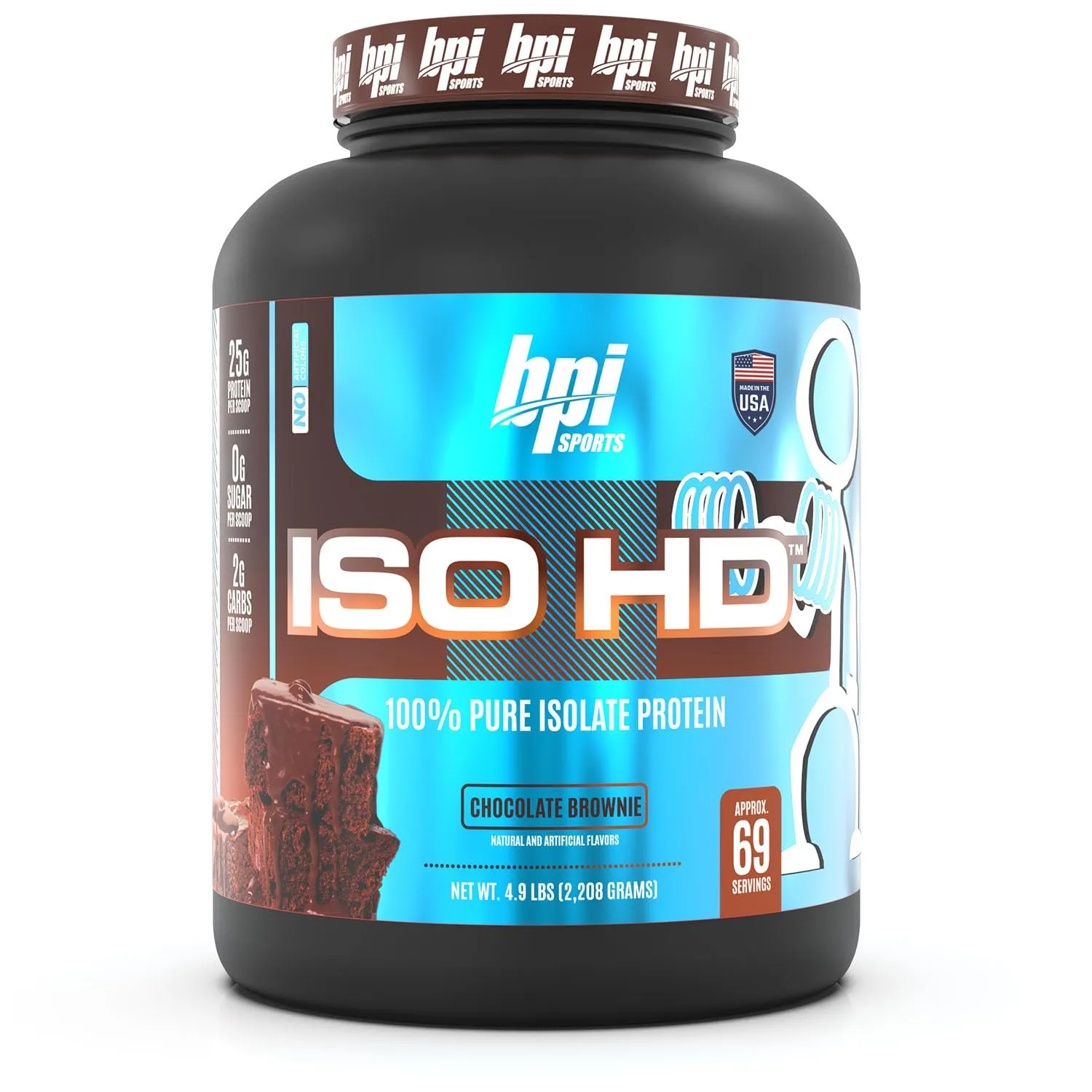 BPI Sports ISO HD 100% Protein Isolate and Hydrolysate - 2.4 kg (Chocolate Brownie)