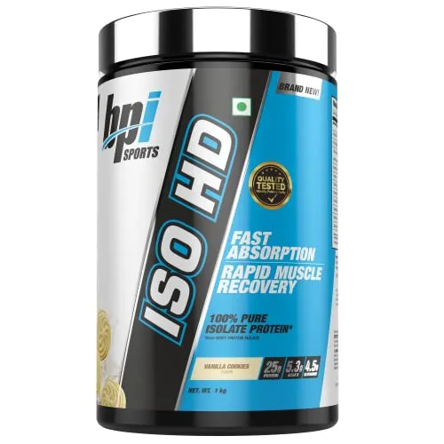 BPI Sports Iso Hd – Whey protein isolates – Muscle Growth, Recovery, Weight Loss, Meal Replacement – Low Carb, Low Calorie – for Men & Women – Vanilla Cookie-1 kg