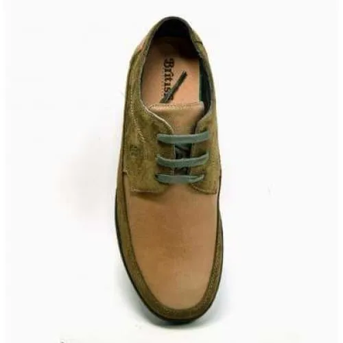 British Walkers Bristols Bally Style Men's Olive Green and Tan Leather and Suede Low Top Sneakers