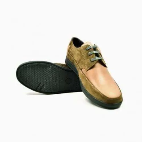 British Walkers Bristols Bally Style Men's Olive Green and Tan Leather and Suede Low Top Sneakers