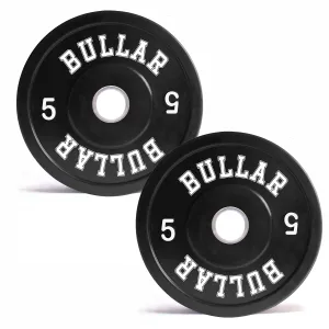 BULLAR Olympic Black Bumper Plates,Rubber Coated spare weight plates 51 mm (10 KG SET (5KGX2))