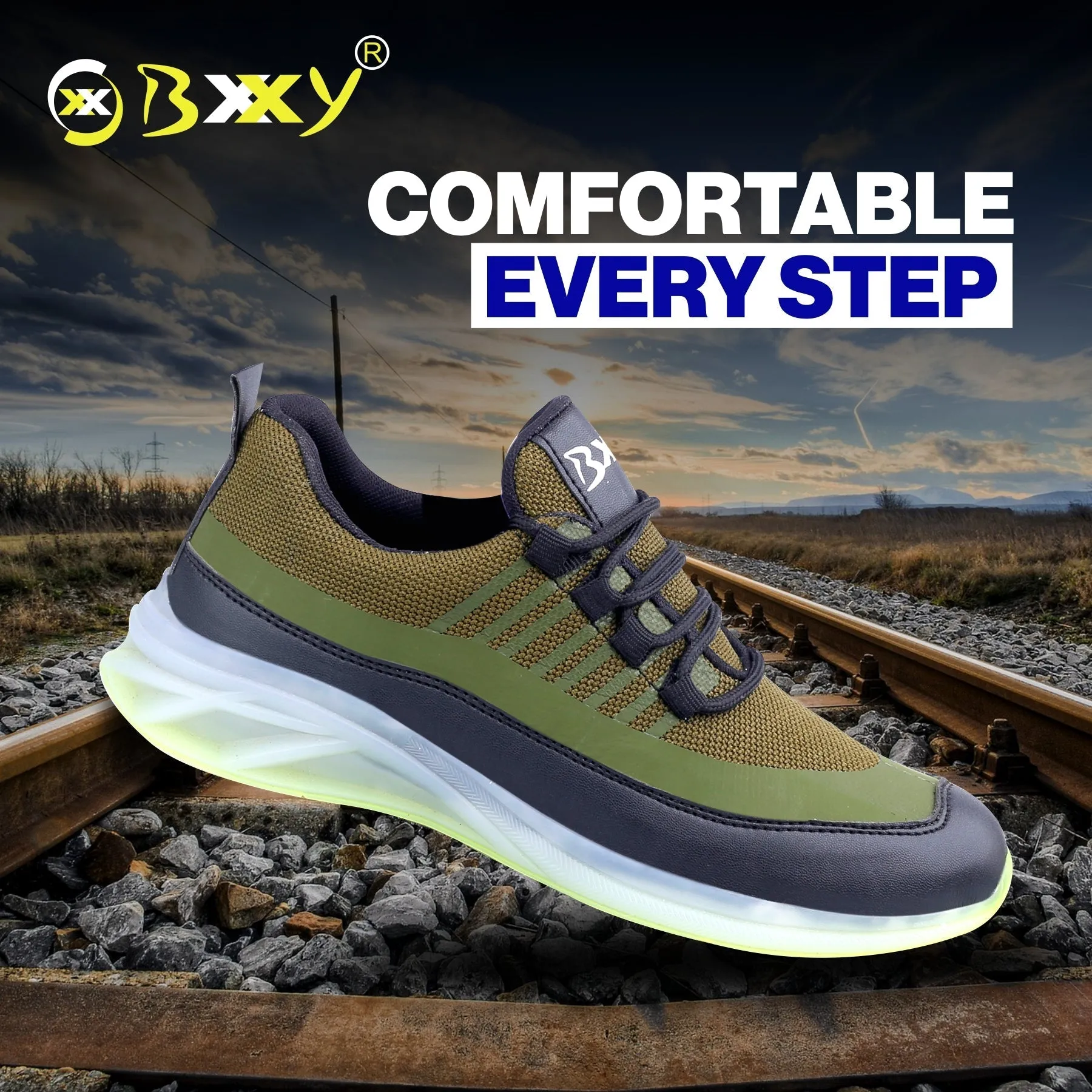 Bxxy's Multi Color Sports Shoes For Men On Transparent Sole