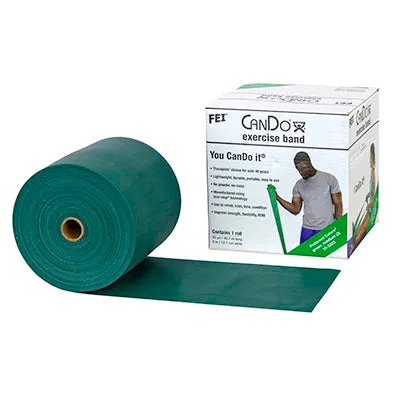 CanDo Low Powder Exercise Band - 50 yard roll - Green - medium